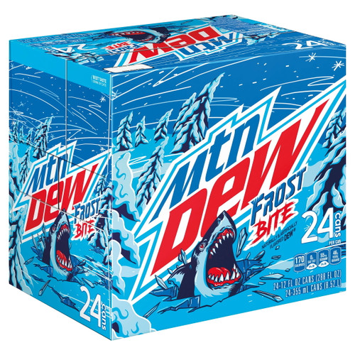 Mountain Dew Frost Bite Melon Citrus Soda Pop, 12 Oz (24 Cans)