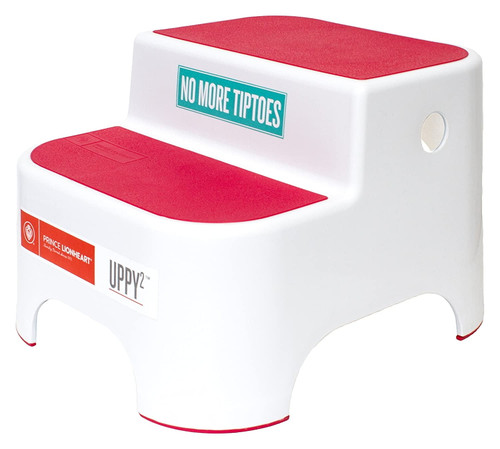 Prince Lionheart Uppy2 Step Stool, Flashbulb Fuchsia, Perfect For Potty Training And Kitchen, Grippy Non-slip Top, Sturdy Base With Non-slip Feet