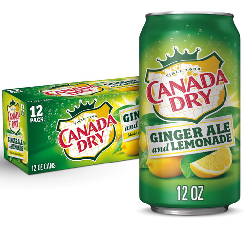 Canada Dry Ginger Ale And Lemonade Soda, 12 Fl Oz Cans, 12 Pack