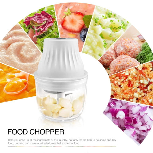 300ml Electric Glass Blender Mini Garlic Chopper Small Food Grinder Mini Garlic Grinder Home Garlic Mincer Baby Auxiliary Food Garlic Beater Grinder