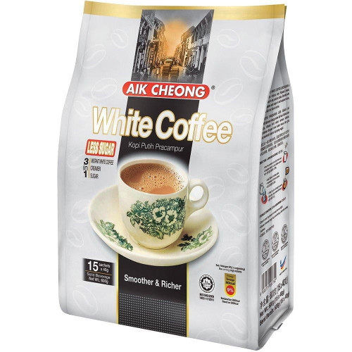Aik Cheong 3 In 1 White Coffee Less Sugar | Kopi Putih Pracampur 15 Sachets 16 Oz (600 G) - &amp;#30410;&amp;#26124;&amp;#39321;&amp;#27987;&amp;#30333;&amp;#21654;&amp;#21857; &amp;#23569
