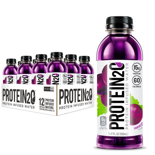 Protein2o 15g Whey Protein Infused Water, Harvest Grape, 16.9 Oz Bottle (pack Of 12)