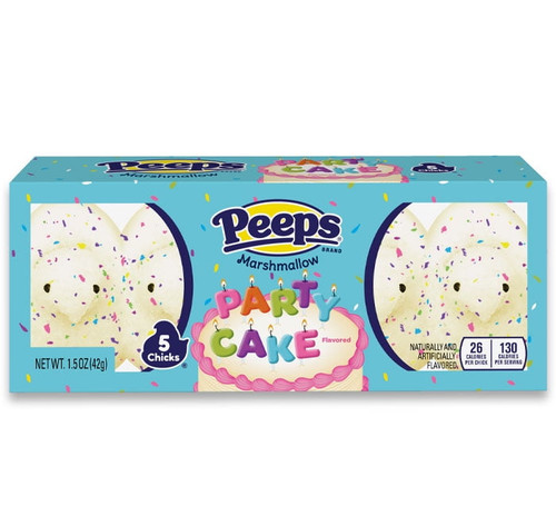 Peeps Marshmallow Party Cake Peeps Chicks Easter Candy, 5-chicks, 1.5 Ounce Pack - 4 Packs
