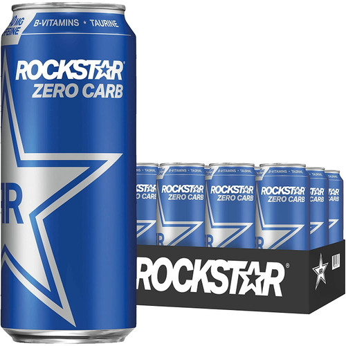 Rockstar Energy Drink Zero Carb 16oz Cans (12 Pack)