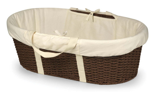 Badger Basket Wicker-look Woven Baby Moses Basket, Espresso