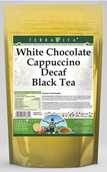 Terravita White Chocolate Cappuccino Decaf Black Tea, (white Chocolate Cappuccino Decaf, Black Tea Bags, 25 Tea Bags, 1-pack, Zin: 544416)
