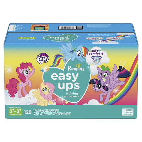 Easy Ups Training Underwear Girls, Size 4 2t-3t, 120 Count