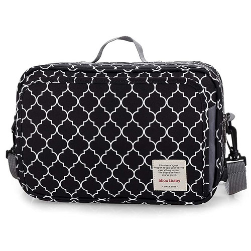 Husfou Baby Stroller Bag Stroller Organizer,diaper Bag Stroller Accessories Bag For Diapers,wipes,toys,phone- Fits All Strollers, Easy Installation (black)