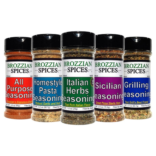 Brozzian Spices - Gourmet Seasoning Variety 5 Pack - Italian Fusion