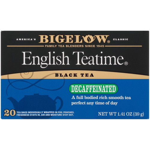 Bigelow Decaffeinated Black Tea, English Teatime, Tea Bags, 20 Ct
