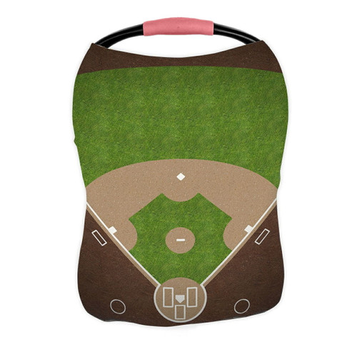 Abphqto American Baseball Field Grass Gravel Nursing Cover Baby Breastfeeding Infant Feeding Cover Baby Car Seat Cover Infant Stroller Cover Carseat Canopy Breathable