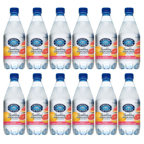 Crystal Geyser Natural Ruby Grapefruit Flavored Sparkling Spring Water | 12 Pack | 1.25 Liter Pet Plastic Bottles