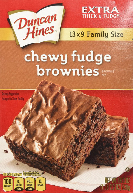 12 Packs : Duncan Hines Chewy Fudge Brownies 18.3oz Family Size - 2 Boxes