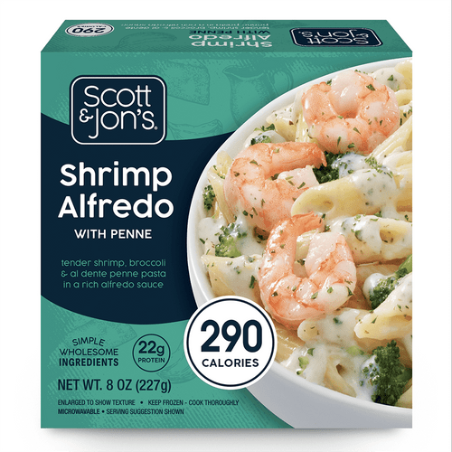 Scott & Jon's Shrimp Alfredo With Penne Frozen Meal, 8 Oz.