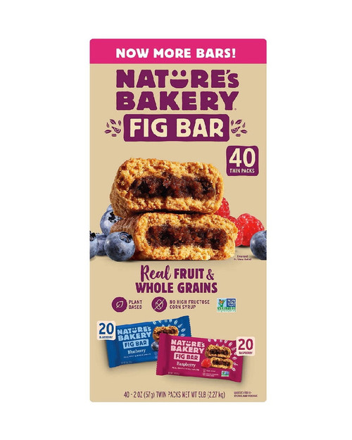 Nature's Bakery Fig Bar, Variety Pack, 2 Oz, 40 Ct