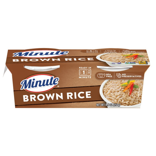 Minute Brown Rice, Microwaveable Rice Cups, 4.4 Oz, 2 Ct