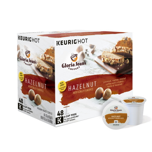 Gloria Jean's Hazelnut Coffee, Flavored Keurig K-cup Pod, Medium Roast, 48 Count For Keurig Brewers