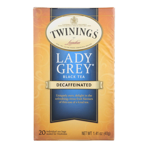 Twinings Black Tea Decaffeinated Lady Grey 20 Tea Bags