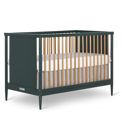 Dream On Me Clover 4 In 1 Modern Island Crib With Rounded Spindles I Convertible Crib I Mid- Century Meets Modern I Coordinates With The Clover Changing Table In Olive Finish