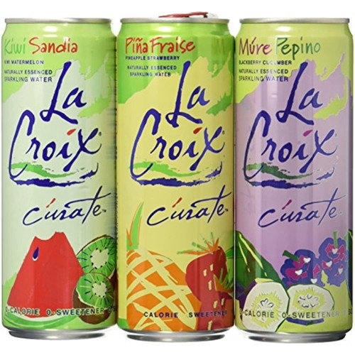 La Croix Curate Variety Pack, Blackberry Cucumber, Kiwi Watermelon, Pineapple Strawberry Curate, 12 Oz Cans (3 Flavor Variety Pack, Total Of 12 Cans)