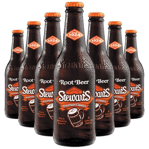 Stewart's Root Beer, 12 Fl Oz (24 Glass Bottles)