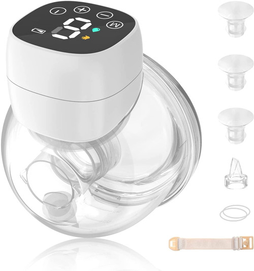 Wearable Breast Pump Electric Breast Pump  Hands Free Electric Breast Pump With 3 Modes & 9 Levels Low Noise & No Pain Wireless Breastfeeding Pump Included 24mm, 21mm, 19mm, 17mm Flange