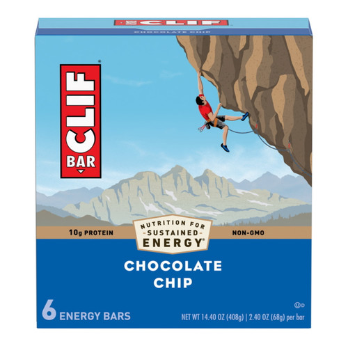 Clif Bar® Chocolate Chip Energy Bars, 10g Protein Bar, 6ct, 2.4 Oz