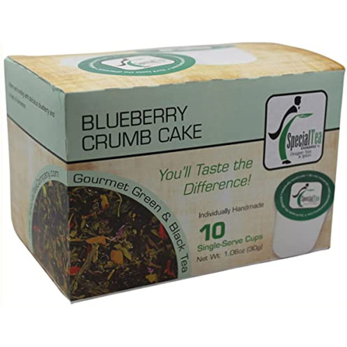 Special Tea Green Tea Single Serve Cup, Blueberry Crumb Cake, 10 Count