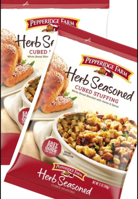 2 Pack Pepperidge Farm Herb Seasoned Cubed Stuffing 12oz Each