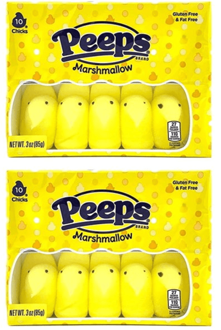 Easter Peeps Marshmallow Yellow Chicks Candy Basket Stuffers, 3 Ounces, Pack Of 2