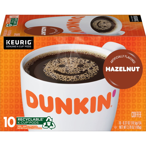 Dunkin' Hazelnut Flavored Coffee K-cup Pods, 10 Count (packaging May Vary)
