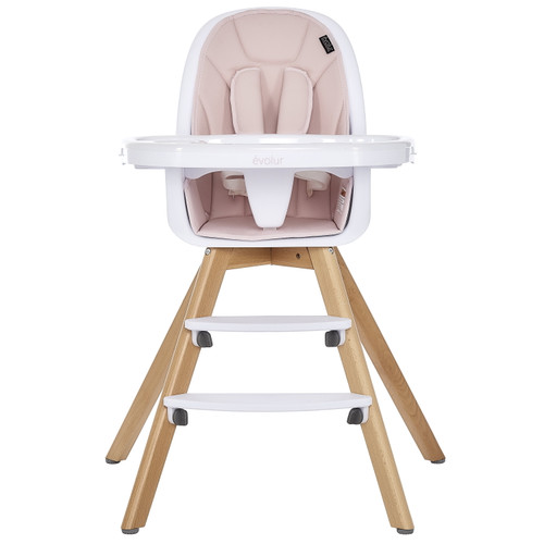 Evolur Zoodle 3-in-1 High Chair Booster Feeding Chair With Modern Design, Pink (model #254)