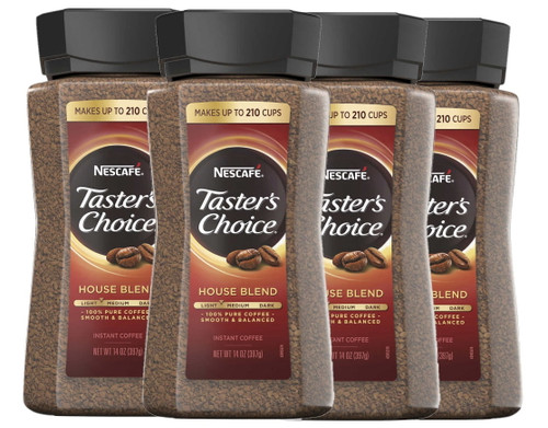 4 Pack | Nescafe Taster's Choice Instant Coffee, House Blend, 14 Oz