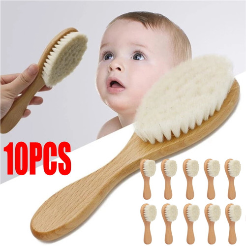 1/2/4/6/8/10/12/14/16/18/20pieces Newborn And Toddler Wooden Bristle Brush, Natural Soft Goat Hair Brush, Perfect For Babies, Perfect Baby Checklist Gift