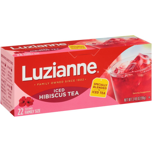 Luzianne, Iced Hibiscus Tea, Tea Bags, 22 Ct