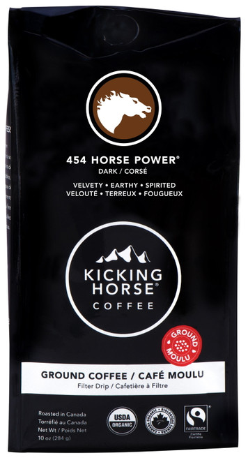 Kicking Horse Coffee, 454 Horse Power, Dark Roast, Ground Coffee, 10 Oz