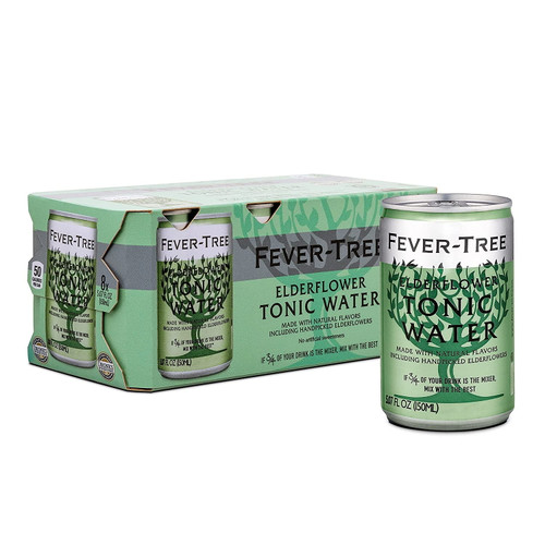 Fever-tree Elderflower Tonic Water, No Artificial Sweeteners, Flavorings Or Preservatives, 5.07 Fl Oz Each (24 Cans)