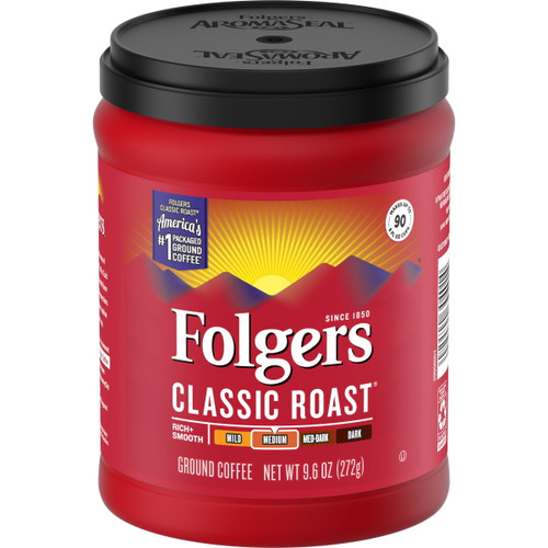 Folgers Classic Roast Ground Coffee, Medium Roast, 9.6-ounce