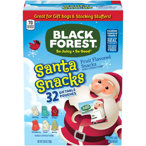 Black Forest Santa Snacks Holiday Fruit Snacks, 32 Count