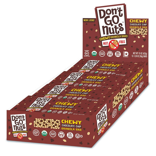 Don't Go Nuts Nut-free Organic Chewy Granola Bars, Chocolate Chip, 12 Count, Non Gmo, Gluten Free