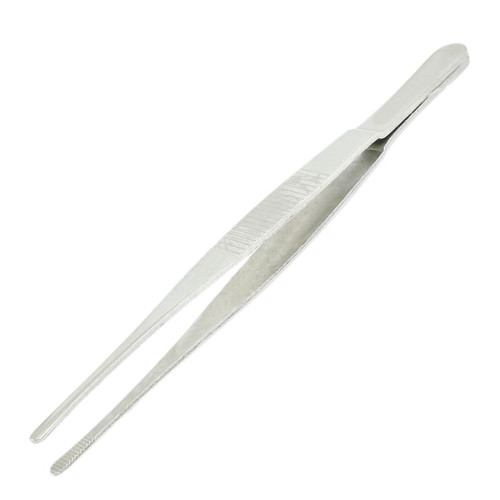 5.5" Long Silver Tone Stainless Steel Round Tip Tweezers