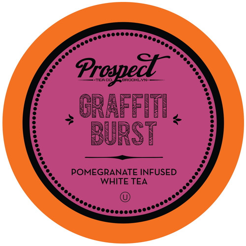 Prospect Tea Pomegranate Infused White Tea Pods,  Keurig 2.0 K-cup Brewer Compatible, Graffiti Burst, 40 Count