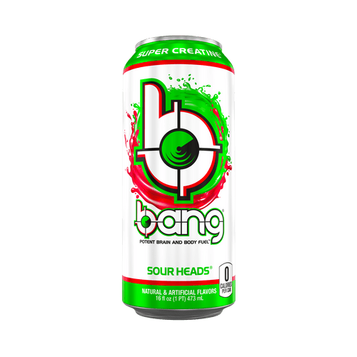 Bang Sour Heads Energy Drink With Super Creatine, 16 Oz Can