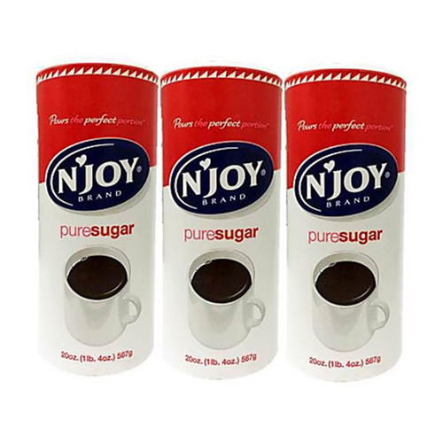 N'joy Pure Sugar Cane 20 Oz Canister 3/pack 94205