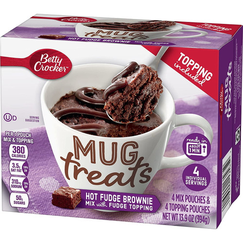 Betty Crocker Baking Mug Treats Hot Fudge Brownie Mix With Topping, (pack Of 6)