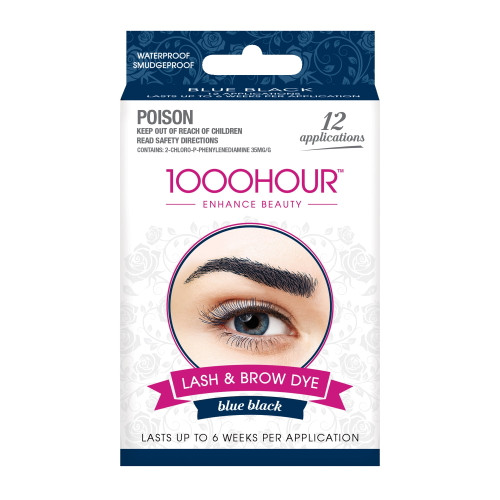 1000 Hour Eyelash & Brow Dye / Tint Kit Permanent Mascara (blue Black)