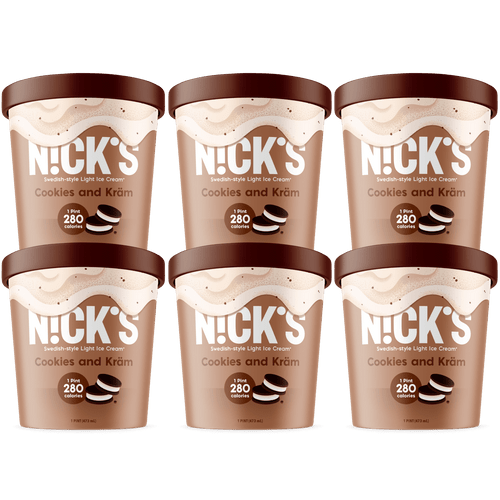 N!ck's Swedish-style Light Ice Cream, Cookies And Kräm, Pint (6 Count)