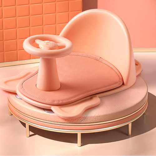 Baby Bathtub Seat With Non-slip Mat Portable Toddler Child Safety Chair With Backrest & Suction Cups For Stability, 6-12 Months