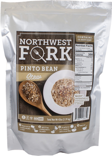 Northwest Fork Pinto Bean Stew (gluten-free, Non-gmo, Kosher, Vegan) 15 Serving Bag - 10+ Year Shelf Life