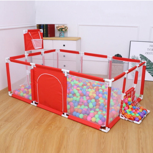 Sllingluo 71" Baby Playpen, Large Safety Play Center Yards, Kids Play Pen Activity With Super Soft Mesh, Sturdy Fence Play Area For Toddlers, Red